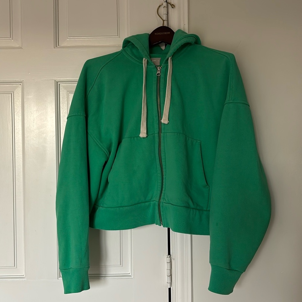 Everlane The Track Organic Hoodie in Bright Jade